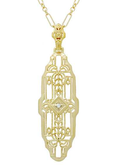 Vintage 10K Gold Art Deco Garnet Seed Pearl Pendant Necklace – Boylerpf