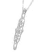 Floral Filigree Art Nouveau Cartouche Pendant Necklace in Sterling Silver