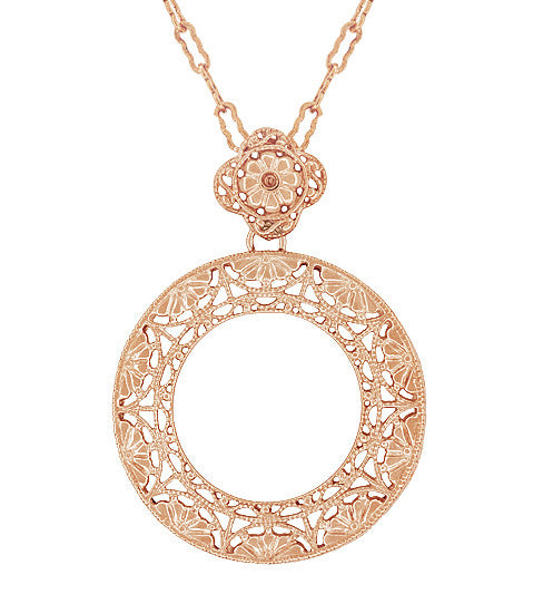 Art Deco Eternal Circle of Love Filigree Pendant Necklace in Sterling —  Antique Jewelry Mall
