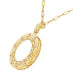Art Deco Eternal Circle of Love Filigree Pendant Necklace in Sterling Silver with Yellow Gold Vermeil