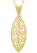 Art Deco Yellow Gold Vermeil Dangling Leaf Diamond Filigree Pendant Necklace