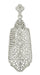 Art Deco Filigree Diamond Set Lavalier Pendant Necklace in 14 Karat White Gold