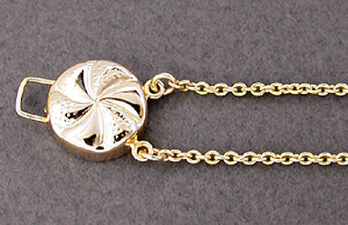 Pinwheel Slide Starter Bracelet in 14 Karat Gold - Double Hole Design