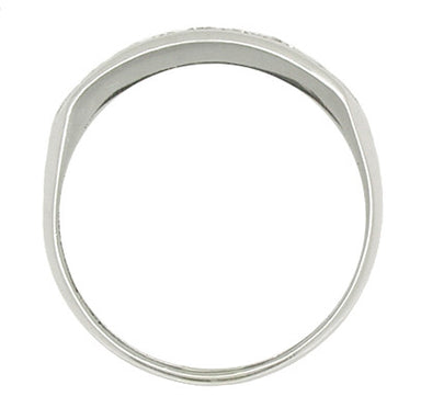 Mid Century Straightline Diamond Vintage Wedding Band in Platinum - alternate view