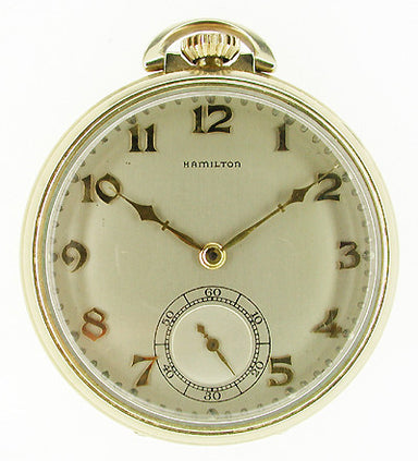 Hamilton Open Face Gold Filled Pocket Watch - 10 Size