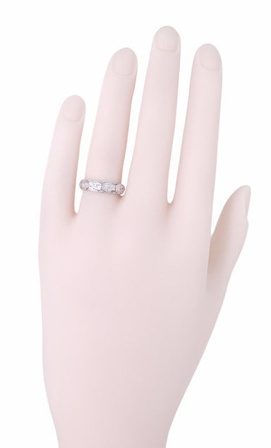 Rockfall Platinum Vintage Art Deco Diamond Wedding Ring - Size 5.5 - alternate view
