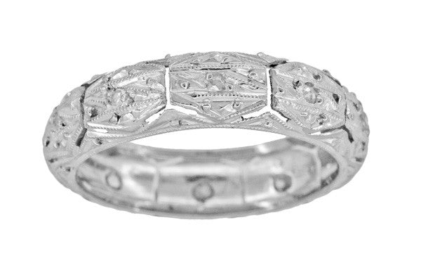 Rockfall Platinum Vintage Art Deco Diamond Wedding Ring - Size 5.5