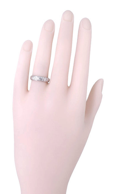 Art Deco Fenwick Diamond Antique Wedding Ring in Platinum - Size 6 - alternate view