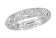 Art Deco Ridgefield Engraved Filigree Diamond Vintage Heirloom Wedding Ring In Platinum - Size 6 1/2