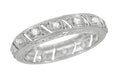Canterbury Genuine Antique Rose Cut Diamond Wedding Band in Platinum with Filigree and Hand Engraving - Size 7 - R1031