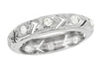 Amston Art Deco Vintage Diamond Wedding Band in Platinum - Size 7 - 4.7mm Wide