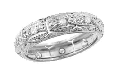 Art Deco Windemere Antique Diamond Platinum Wedding Band