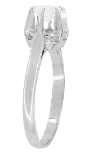 1950's Retro Moderne Buttercup Vintage Diamond Engagement Ring in Platinum - alternate view