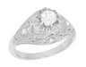 Ridgebury Platinum Old Mine Cut Diamond Vintage Engagement Ring