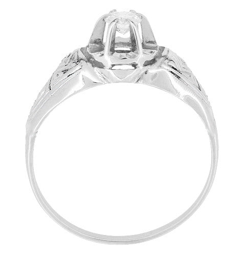 Kensley Art Deco Buttercup Vintage Diamond Engagement Ring in Platinum - Item: R1049 - Image: 3