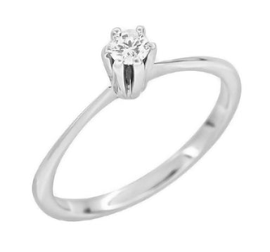 Mid Century Vintage 1960's Solitaire High Set Diamond Engagement Ring in Platinum