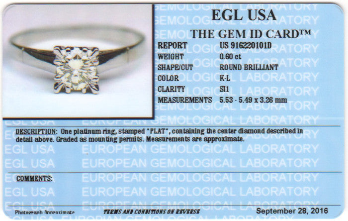 Clarissa 1950's Retro Vintage Faint Yellow Diamond Engagement Ring in Platinum - Item: R1055 - Image: 5