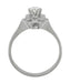Buttercup Flower Antique Diamond Engagement Ring in 18 Karat White Gold