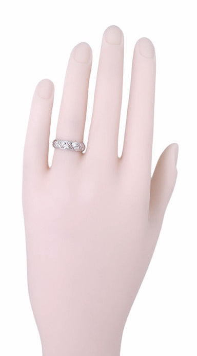 Art Deco Marbledale Antique Diamond Wedding Ring in Platinum - Size 5 - alternate view
