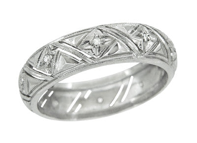 Art Deco Marbledale Antique Diamond Wedding Ring in Platinum - Size 5