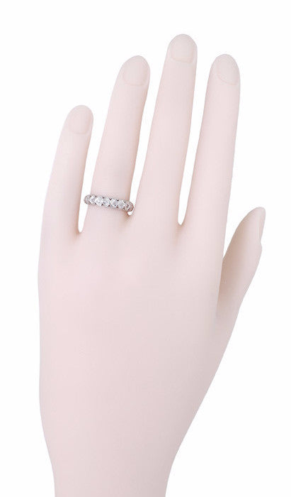 Fabyan Art Deco Estate Rose Cut Diamond Wedding Ring in Platinum - Size 5.75 - Item: R1065 - Image: 2
