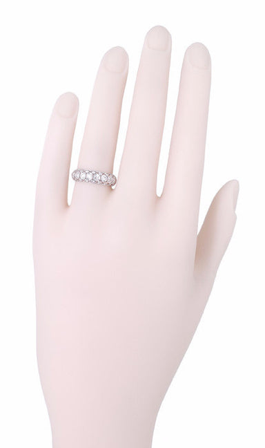 Art Deco Branford Antique Diamond Filigree Wedding Ring in Platinum - Size 6 - alternate view
