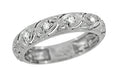 Art Deco Vintage Mansfield Scrolls Diamond Wedding Band in Platinum - Size 6