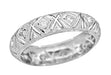 Hancock Art Deco Filigree Vintage Diamond Wedding Band in Platinum - Size 6 1/2