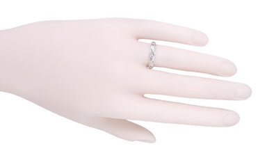 Groton Art Deco Diamond Antique Wedding Band in Platinum - Size 6 1/2 - alternate view