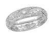 Edwardian Filigree Eternity Hearts Antique Diamond Wedding Band in Platinum - Size 7