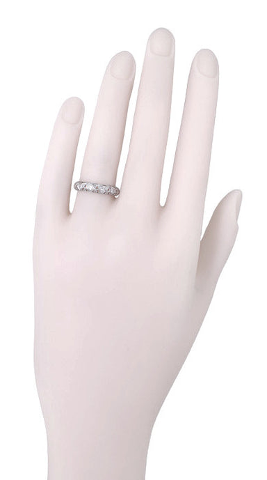 Art Deco Devon Antique Filigree Diamond Wedding Ring in Platinum - Size 6 - alternate view