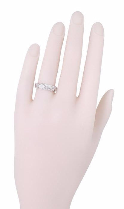 Brookfield Art Deco Antique Rose Cut Diamond Wedding Ring in Platinum - Size 6.5 - Item: R1101 - Image: 2