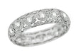 Derby Art Deco Diamond and Filigree Antique Wedding Band in Platinum - Size 6.75