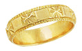 Stars and Bars Vintage Wedding Band in 22 Karat Gold - Size 4.75