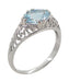 Edwardian Filigree 1.30 Carat Oval Blue Topaz Promise Ring in Sterling Silver