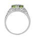 Filigree Edwardian East West 1.35 Carat Oval Peridot Promise Ring in Sterling Silver