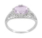 Edwardian Oval Rose de France Filigree Promise Ring in Sterling Silver