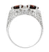 Art Deco Filigree Loving Duo Almandite Garnet Ring in 14 Karat White Gold - January Birthstone