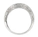 Art Deco Curved Engraved Scrolls Wedding Ring in Platinum