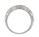 Art Deco Engraved Scrolls Curved Diamond Wedding Ring in Platinum
