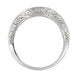 Art Deco Curved Engraved Scrolls Wedding Ring in 14K or 18K White Gold