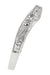 Art Deco Curved Engraved Scrolls Wedding Ring in 14K or 18K White Gold
