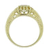 Art Deco Egyptian Motif Filigree Garnet Ring in 14 Karat Yellow Gold