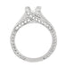 Antique Inspired Platinum X & O Kisses 3/4 Carat Engagement Ring Setting for a Round or Asscher Diamond