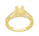 Yellow Gold X & O Kisses 1 Carat Round Diamond Engagement Ring Setting