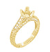 Yellow Gold Antique Inspired X & O Kisses 1 Carat Round or Asscher Diamond Engagement Ring Semimount
