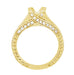 Yellow Gold X & O Kisses 1 Carat Round Diamond Engagement Ring Setting
