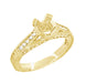 X & O Kisses Yellow Gold 1/2 Carat Diamond Engagement Ring Setting