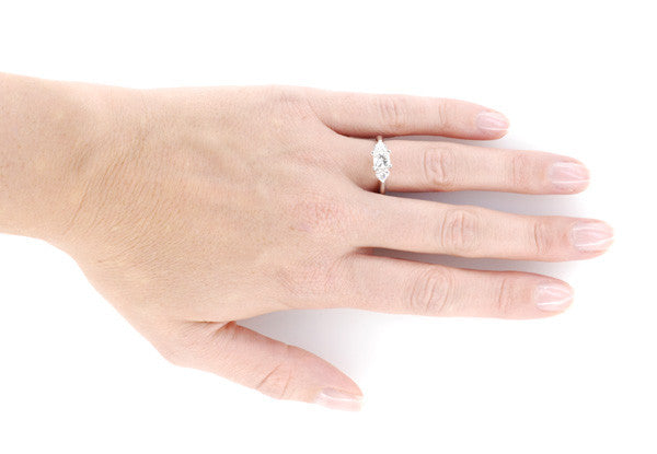 Ritani 1 Carat Princess and Heart Shaped Diamonds 3 Stone Engagement Ring in Platinum - 1.60 Carats Total Diamond Weight - Item: R1168 - Image: 6