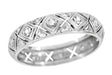 Lakeville Estate Diamond Wedding Band in Platinum - Art Deco Filigree - Size 8.5